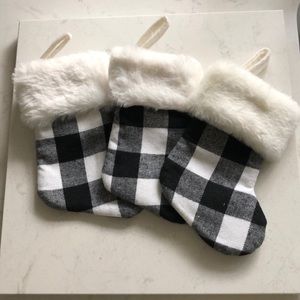 Mini buffalo check stockings. 3 total